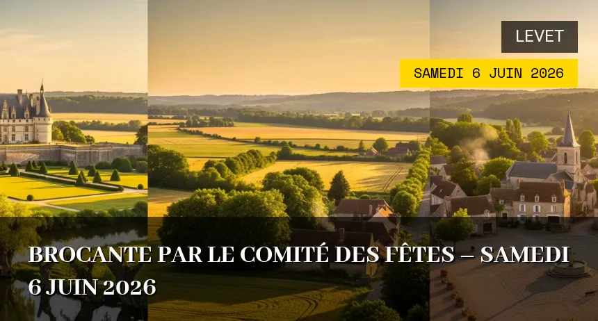 Affiche de l'événement : Brocante par le comité des fêtes – Samedi 6 Juin 2026