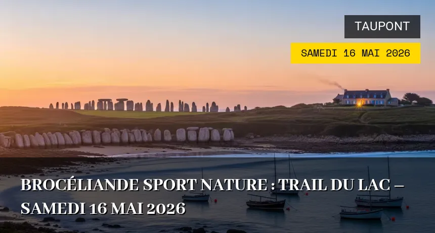 Affiche de l'événement : Brocéliande Sport Nature : Trail du lac – Samedi 16 Mai 2026