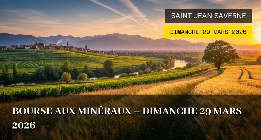 Affiche de l'événement : Bourse aux Minéraux – Dimanche 29 Mars 2026
