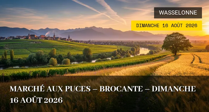 Affiche de l'événement : Marché aux puces – brocante – Dimanche 16 Août 2026