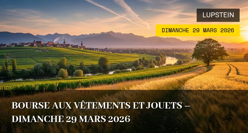 Affiche de l'événement : Bourse aux vêtements et jouets – Dimanche 29 Mars 2026