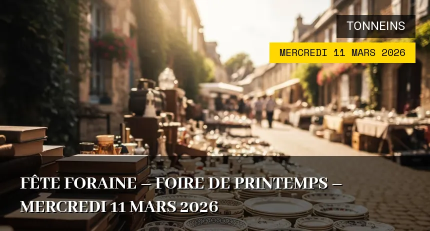 Affiche de l'événement : Fête Foraine – Foire de Printemps – Mercredi 11 Mars 2026