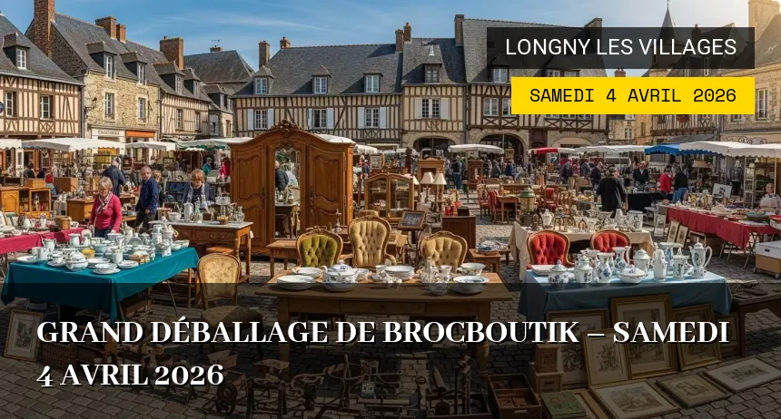 Affiche de l'événement : Grand déballage de Brocboutik – Samedi 4 Avril 2026