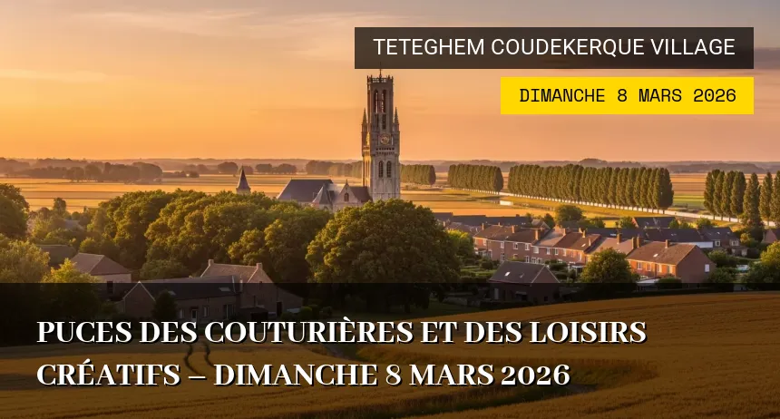 Affiche de l'événement : Puces des Couturières et des Loisirs Créatifs – Dimanche 8 Mars 2026