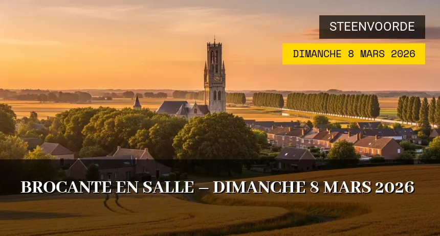 Affiche de l'événement : Brocante en salle – Dimanche 8 Mars 2026