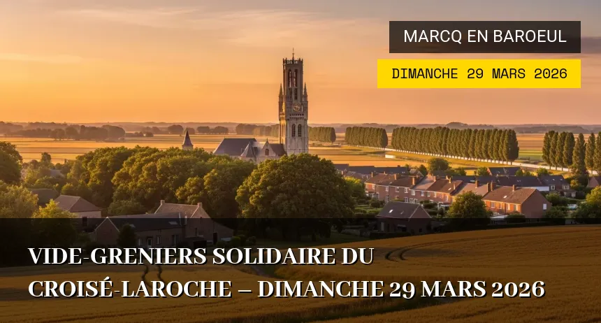 Affiche de l'événement : Vide-greniers solidaire du Croisé-Laroche – Dimanche 29 Mars 2026