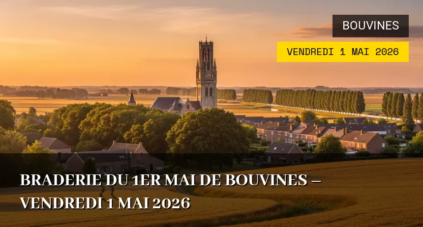 Affiche de l'événement : Braderie du 1er Mai de Bouvines – Vendredi 1 Mai 2026