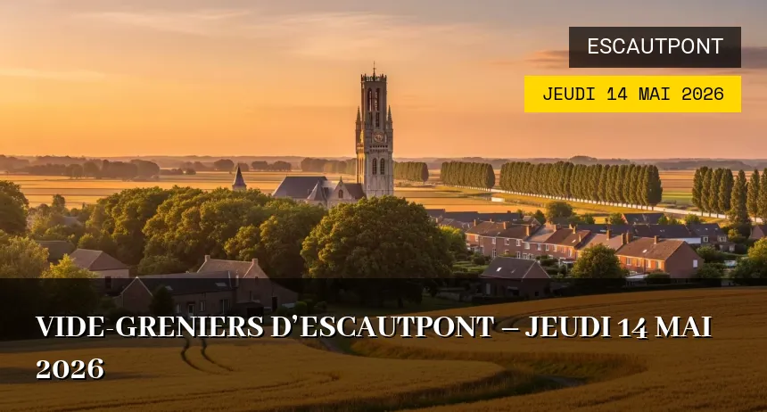 Affiche de l'événement : Vide-greniers d&rsquo;Escautpont – Jeudi 14 Mai 2026
