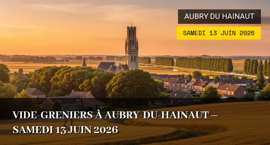 Affiche de l'événement : Vide-greniers à Aubry-du-Hainaut – Samedi 13 Juin 2026