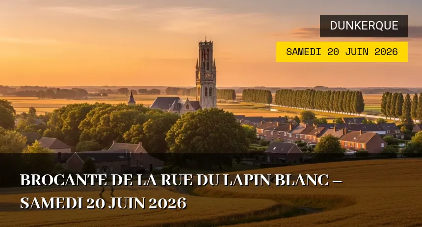 Affiche de l'événement : Brocante de la rue du Lapin Blanc – Samedi 20 Juin 2026