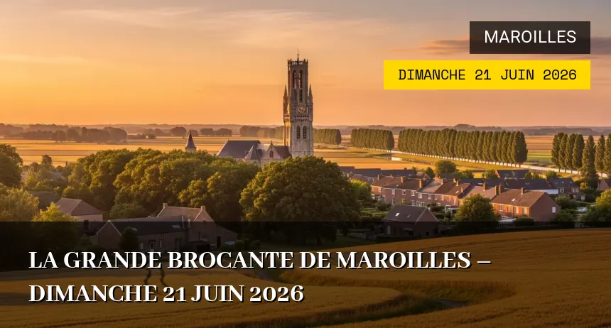 Affiche de l'événement : La Grande Brocante de Maroilles – Dimanche 21 Juin 2026
