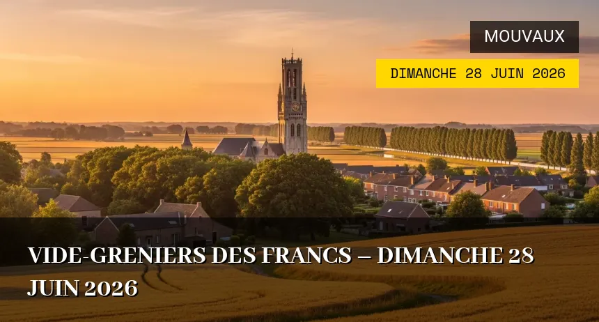 Affiche de l'événement : Vide-greniers des Francs – Dimanche 28 Juin 2026
