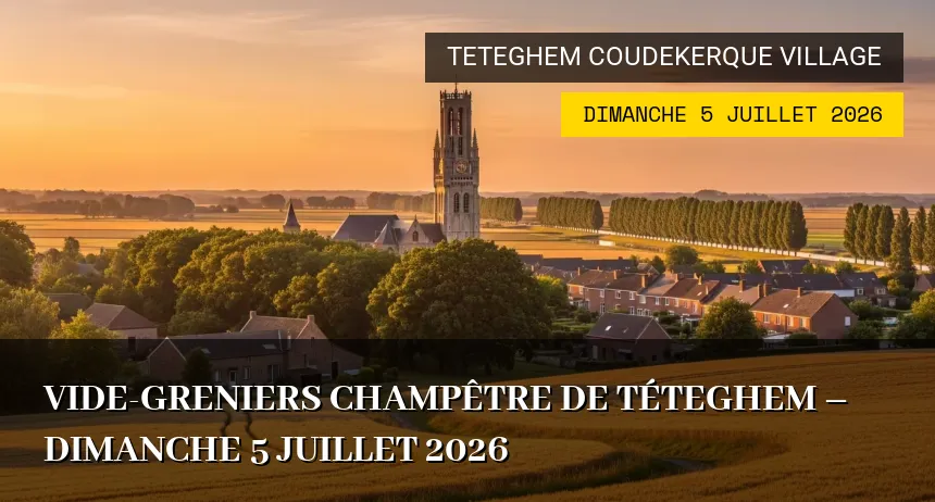 Affiche de l'événement : Vide-greniers champêtre de Téteghem – Dimanche 5 Juillet 2026