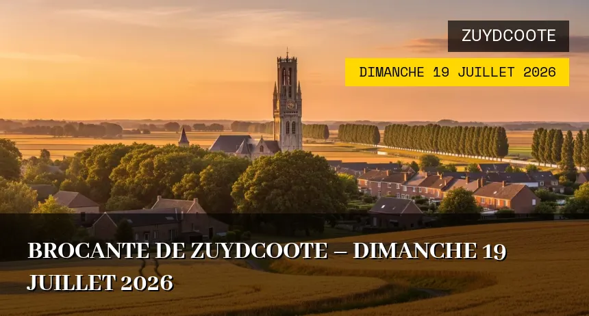Affiche de l'événement : Brocante de Zuydcoote – Dimanche 19 Juillet 2026