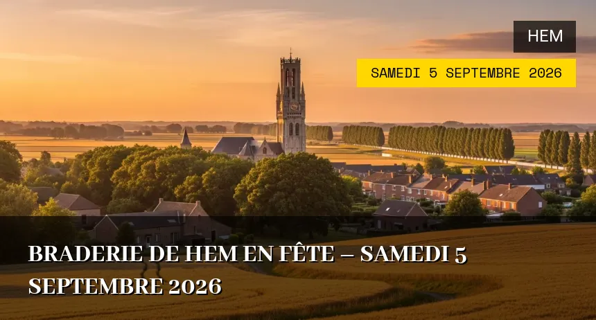 Affiche de l'événement : Braderie de Hem en Fête – Samedi 5 Septembre 2026
