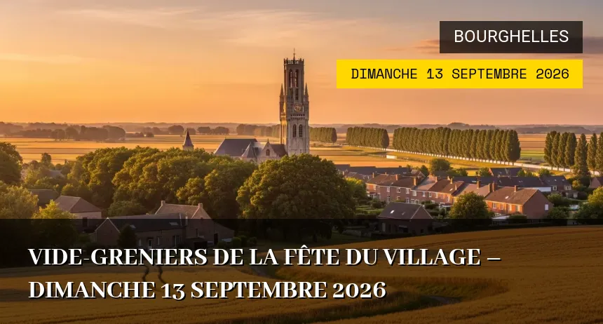 Affiche de l'événement : Vide-greniers de la Fête du village – Dimanche 13 Septembre 2026