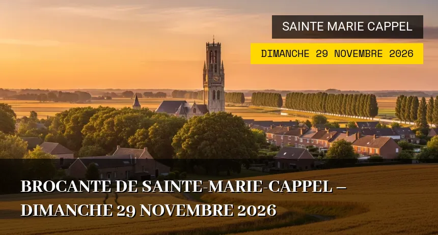 Affiche de l'événement : Brocante de Sainte-Marie-Cappel – Dimanche 29 Novembre 2026