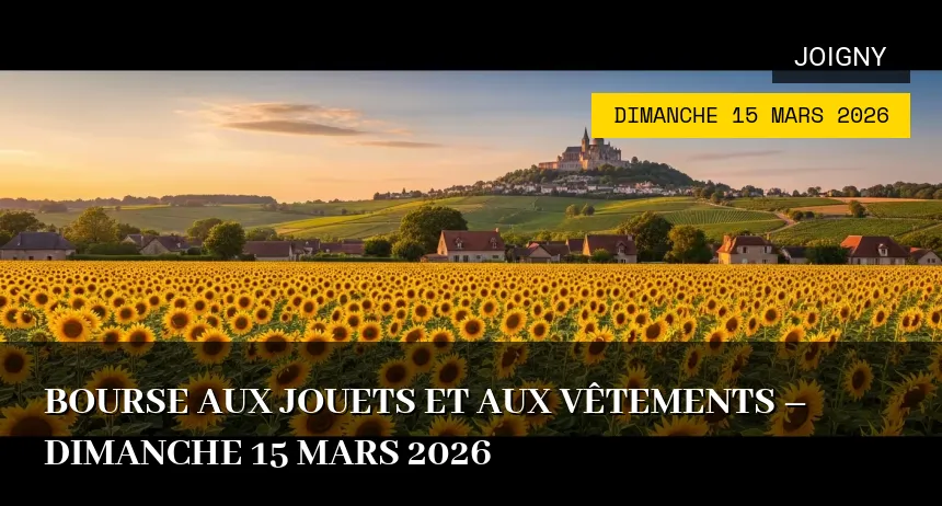 Affiche de l'événement : Bourse aux jouets et aux vêtements – Dimanche 15 Mars 2026