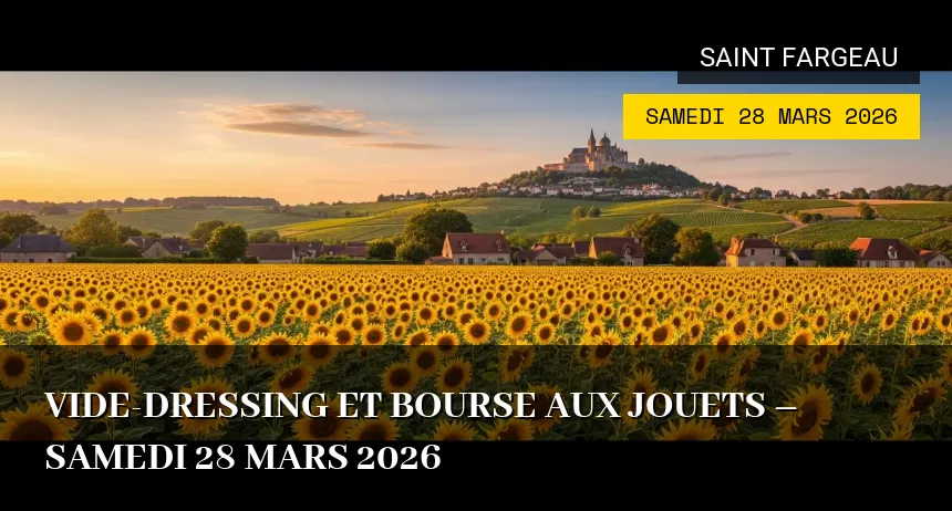 Affiche de l'événement : Vide-dressing et Bourse aux Jouets – Samedi 28 Mars 2026