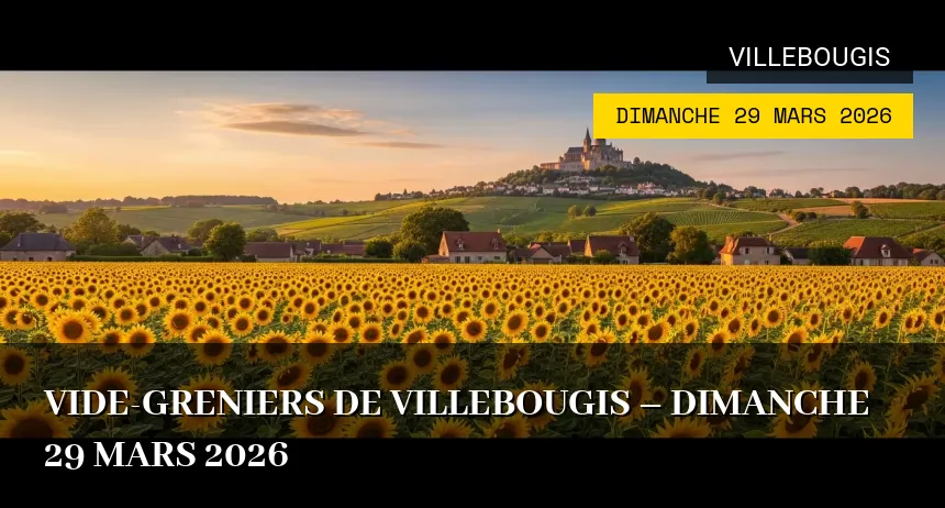 Affiche de l'événement : Vide-greniers de Villebougis – Dimanche 29 Mars 2026