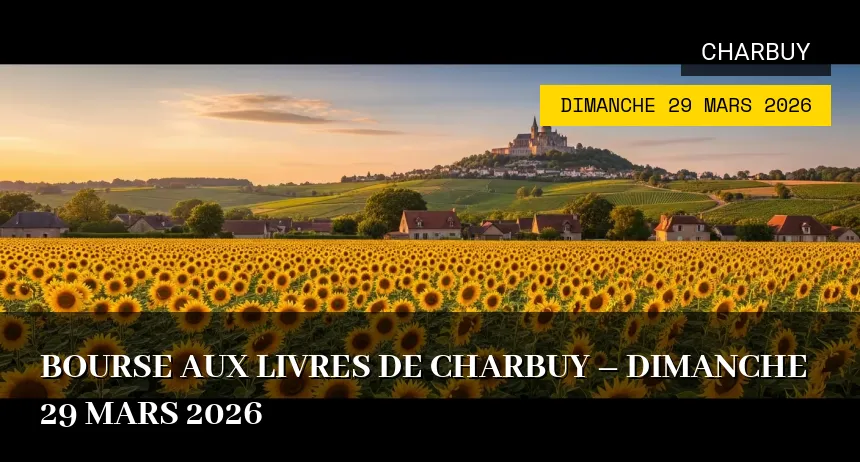 Affiche de l'événement : Bourse aux Livres de Charbuy – Dimanche 29 Mars 2026