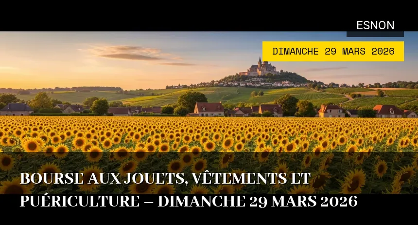 Affiche de l'événement : Bourse aux jouets, vêtements et puériculture – Dimanche 29 Mars 2026