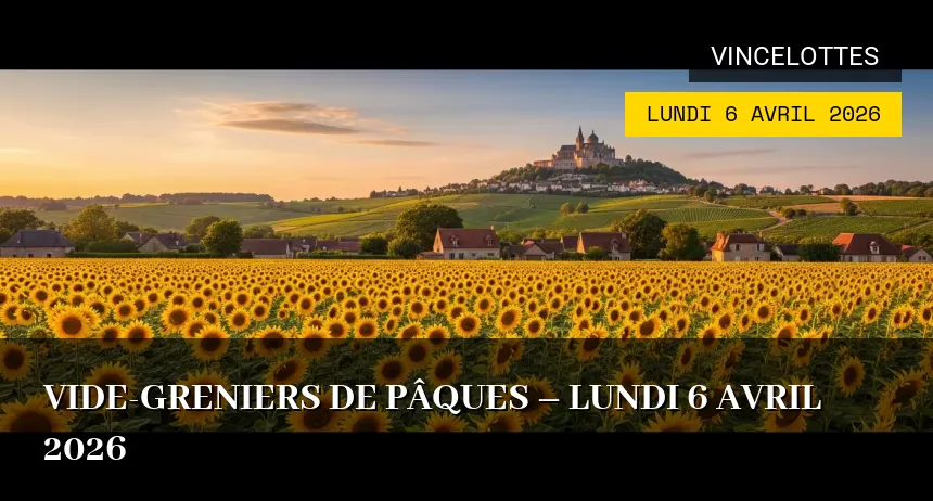 Affiche de l'événement : Vide-greniers de Pâques – Lundi 6 Avril 2026