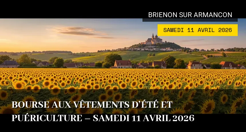 Affiche de l'événement : Bourse aux Vêtements d&rsquo;Été et Puériculture – Samedi 11 Avril 2026