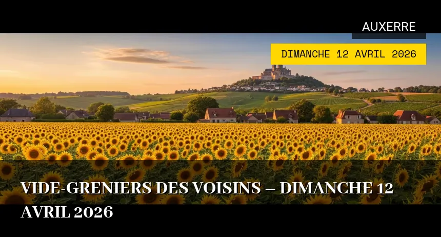 Affiche de l'événement : Vide-greniers des Voisins – Dimanche 12 Avril 2026