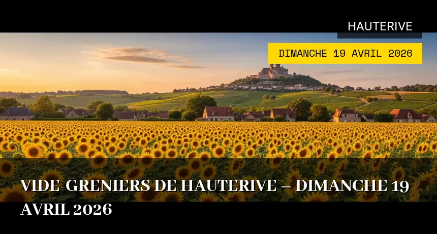 Affiche de l'événement : Vide-greniers de Hauterive – Dimanche 19 Avril 2026