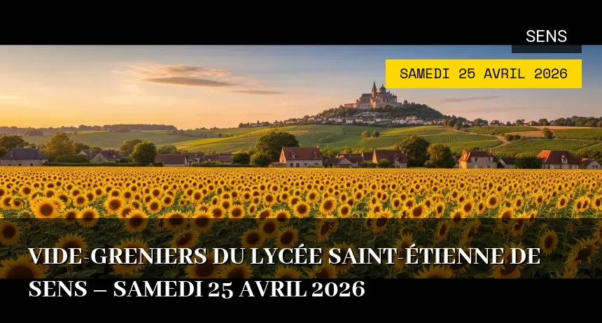 Affiche de l'événement : Vide-greniers du Lycée Saint-Étienne de Sens – Samedi 25 Avril 2026