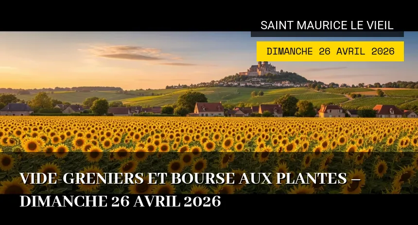 Affiche de l'événement : Vide-greniers et Bourse aux Plantes – Dimanche 26 Avril 2026