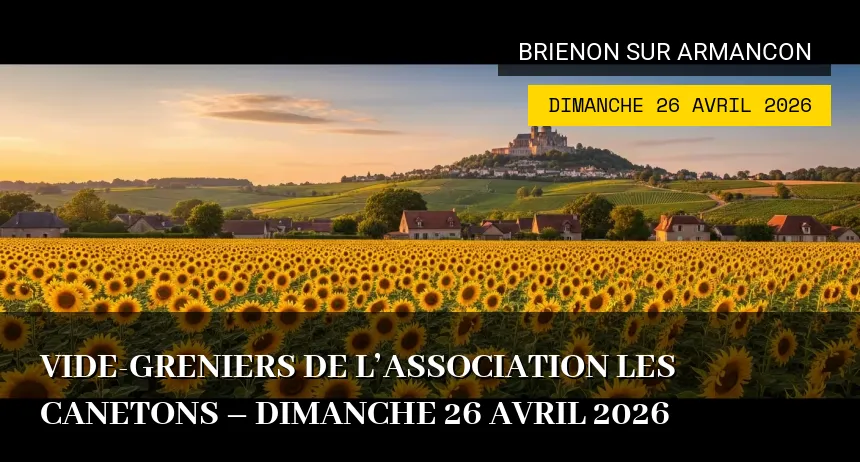 Affiche de l'événement : Vide-greniers de l&rsquo;association Les Canetons – Dimanche 26 Avril 2026