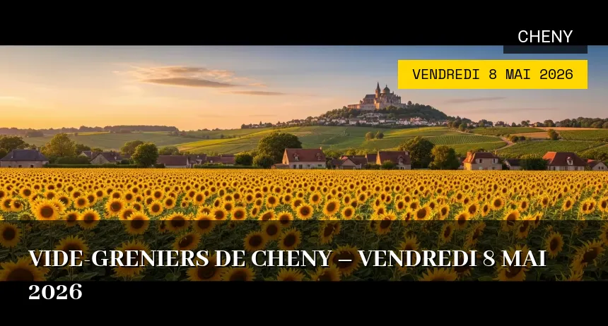 Affiche de l'événement : Vide-greniers de Cheny – Vendredi 8 Mai 2026