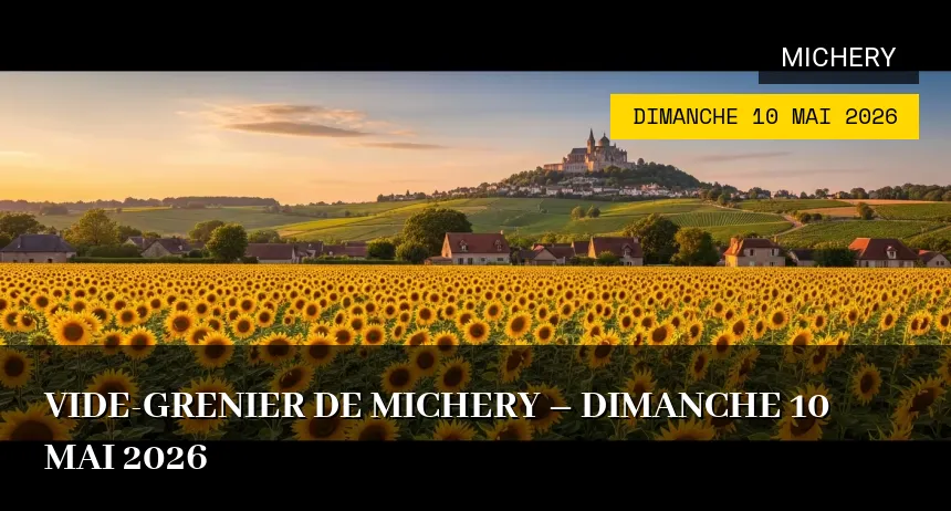 Affiche de l'événement : Vide-grenier de Michery – Dimanche 10 Mai 2026