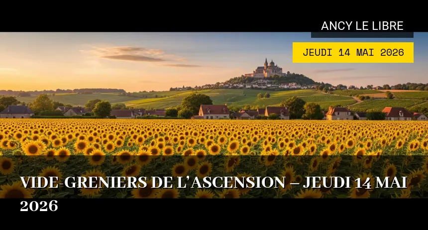 Affiche de l'événement : Vide-greniers de l&rsquo;Ascension – Jeudi 14 Mai 2026