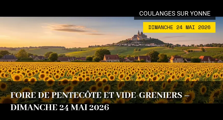 Affiche de l'événement : Foire de Pentecôte et Vide-greniers – Dimanche 24 Mai 2026