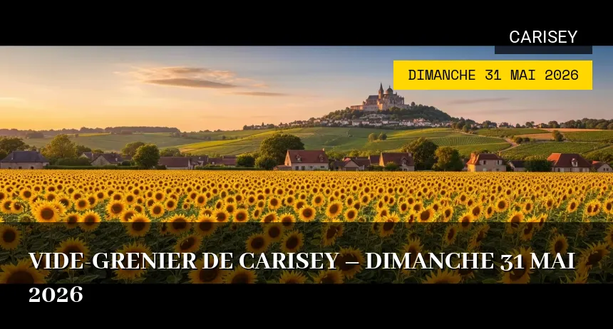 Affiche de l'événement : Vide-grenier de Carisey – Dimanche 31 Mai 2026
