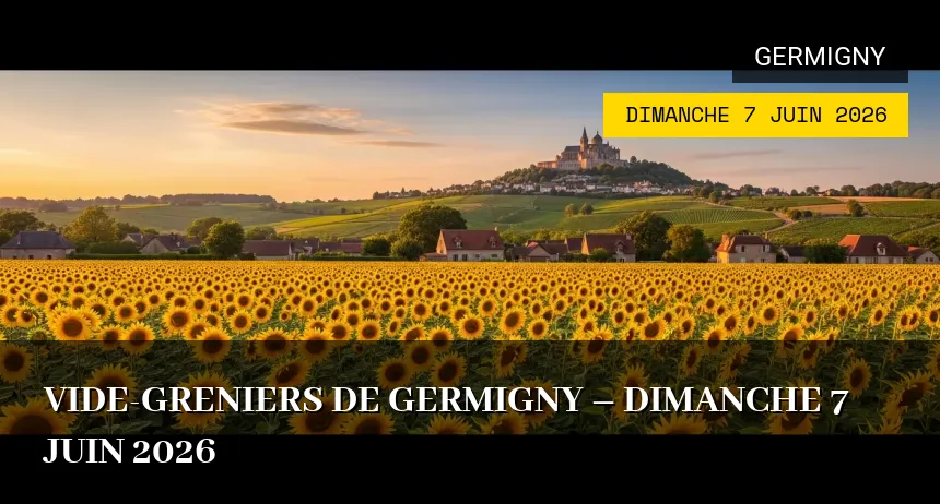 Affiche de l'événement : Vide-greniers de Germigny – Dimanche 7 Juin 2026