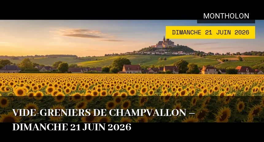 Affiche de l'événement : Vide-greniers de Champvallon – Dimanche 21 Juin 2026