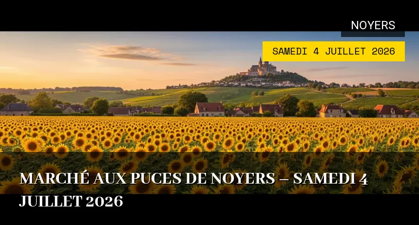 Affiche de l'événement : Marché aux puces de Noyers – Samedi 4 Juillet 2026