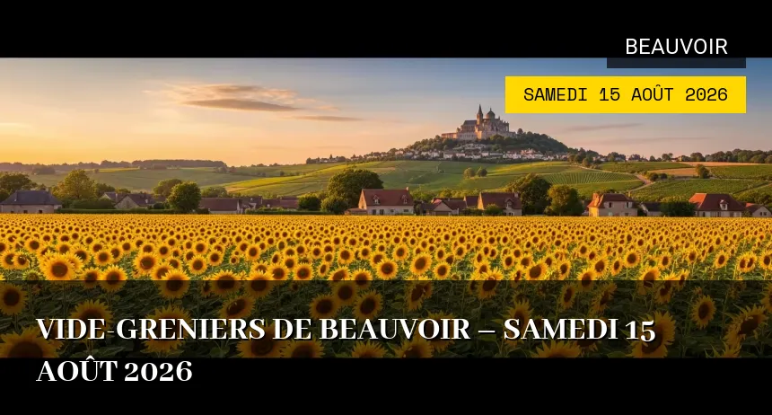 Affiche de l'événement : Vide-greniers de Beauvoir – Samedi 15 Août 2026