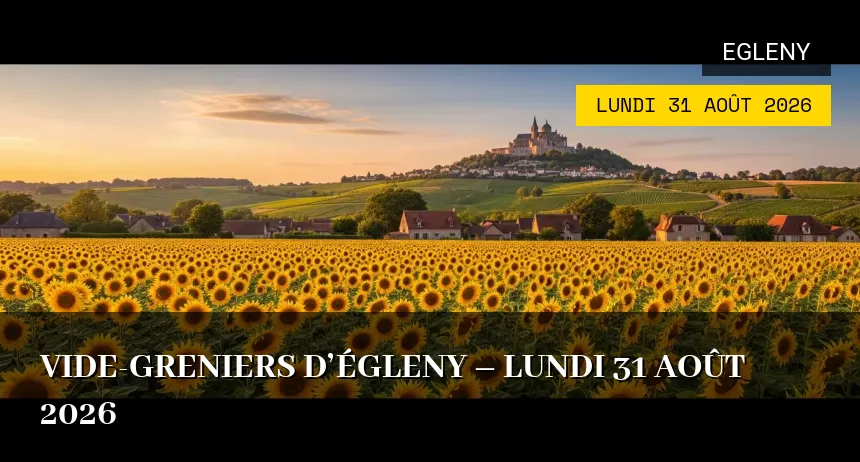Affiche de l'événement : Vide-greniers d&rsquo;Égleny – Lundi 31 Août 2026