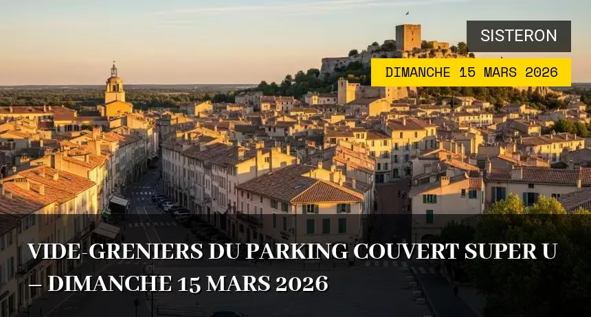 Affiche de l'événement : Vide-greniers du Parking Couvert Super U – Dimanche 15 Mars 2026