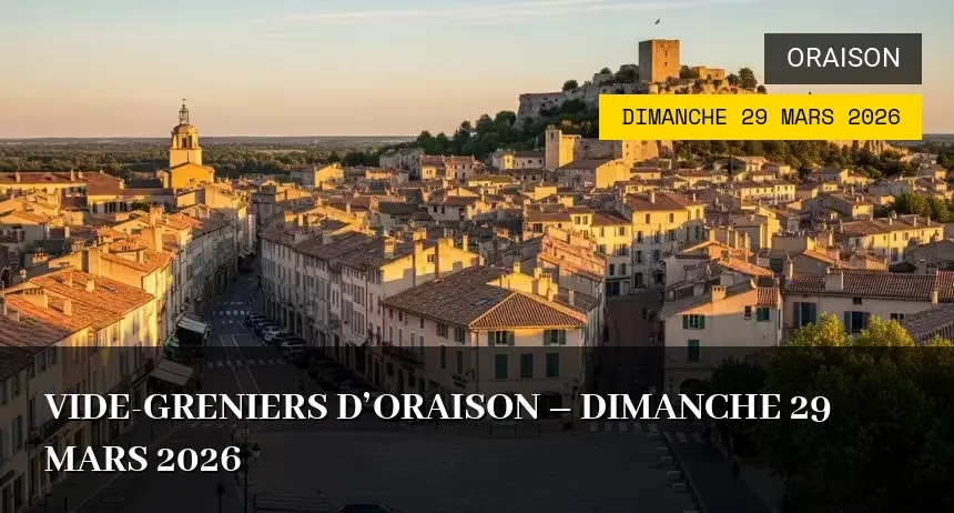 Affiche de l'événement : Vide-greniers d&rsquo;Oraison – Dimanche 29 Mars 2026