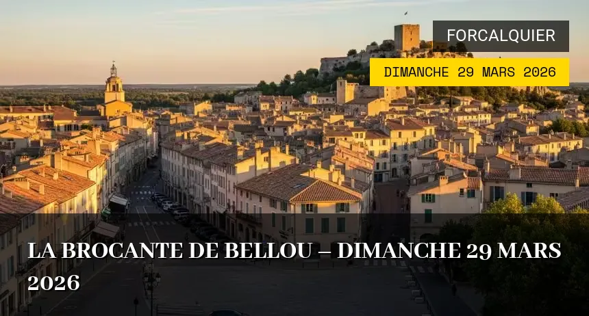 Affiche de l'événement : La Brocante de Bellou – Dimanche 29 Mars 2026