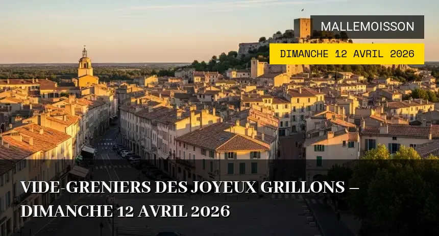 Affiche de l'événement : Vide-greniers des Joyeux Grillons – Dimanche 12 Avril 2026