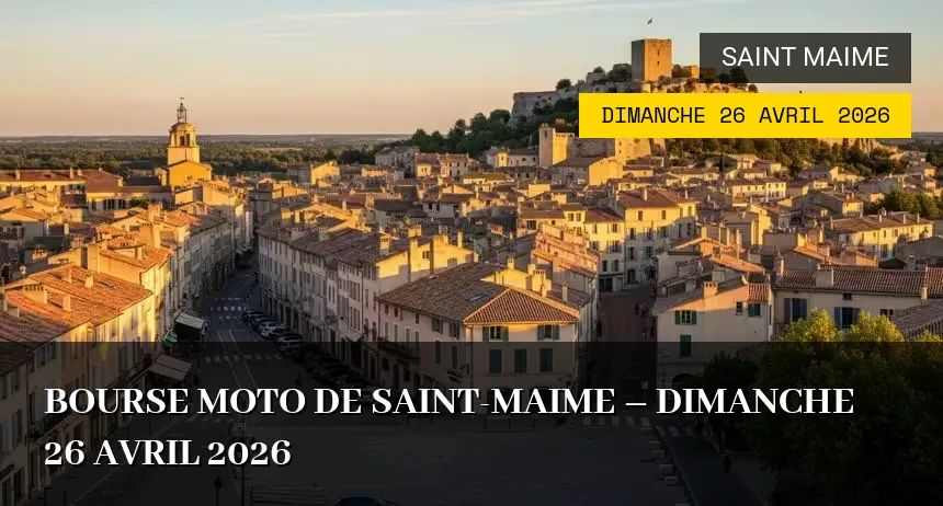 Affiche de l'événement : Bourse Moto de Saint-Maime – Dimanche 26 Avril 2026
