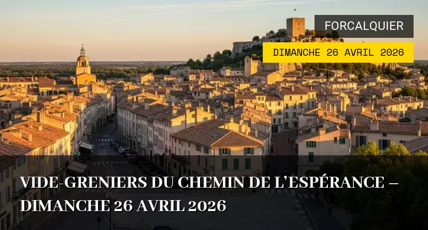 Affiche de l'événement : Vide-greniers du Chemin de l&rsquo;Espérance – Dimanche 26 Avril 2026