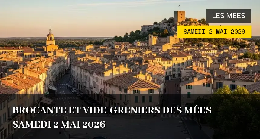 Affiche de l'événement : Brocante et Vide-greniers des Mées – Samedi 2 Mai 2026